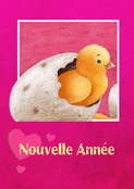 Poussin joyeux pour une ann&eacute;e p&eacute;tillante